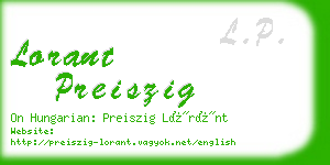 lorant preiszig business card